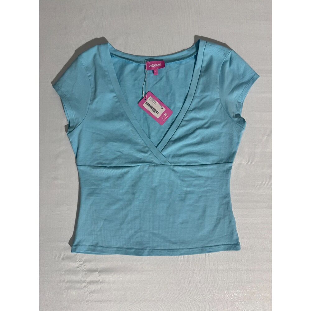 NWT Edikted Penelopy Overlap V-Neck Top | Size Medium
